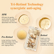 HKH Retinol + HPR Serum for Face - Anti-Aging Wrinkle Skincare Night Retinol Capsules - Peptide Serum for Women - Skincare Fine Lines & Tighten Sagging Skin - Fragrance & Alcohol-Free & Non-Greasy