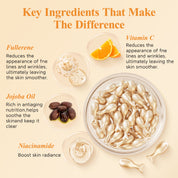 HKH Suero Super Vitamina C para la Cara - Cápsulas de Suero Facial Antienvejecimiento con Vitamina E y Niacinamida - Suero de Vit C para Mujeres - Hidratante y Uniforme en el Tono de Piel - Amigable para Viajes (38 Cápsulas)