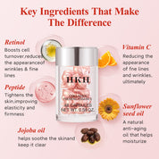 HKH Retinol Serum Capsules for Face: 48 Capsules Vitamin A Anti-Aging Wrinkle Skin Care Night Serum - Vitamin E Collagen Oil for Women - Daily Deep skincare for Fine Lines Smooths Hydrates - 0.58 Oz