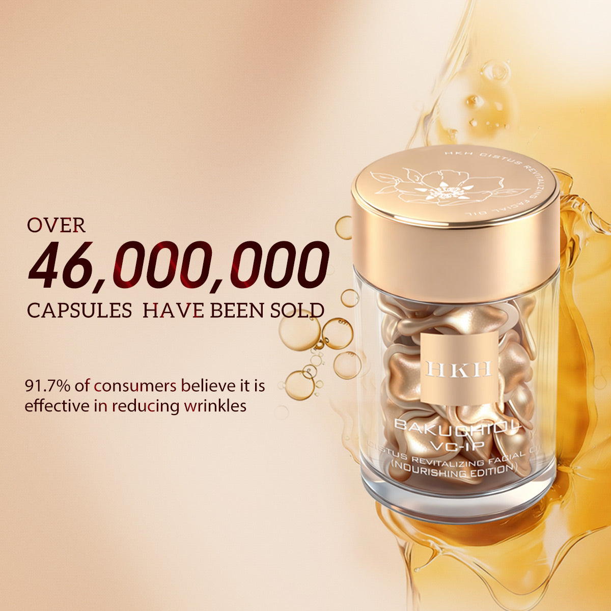 Cápsulas de Suero de Retinol Bakuchiol HKH: 30 Dosis Única de Suero Antienvejecimiento para Arrugas con HPR y Vitamina C para Mujeres de 25 a 55 Años - Mejora Arrugas y Manchas Oscuras - Reafirmante, Suavizante e Hidratante - Amigable para Viajes