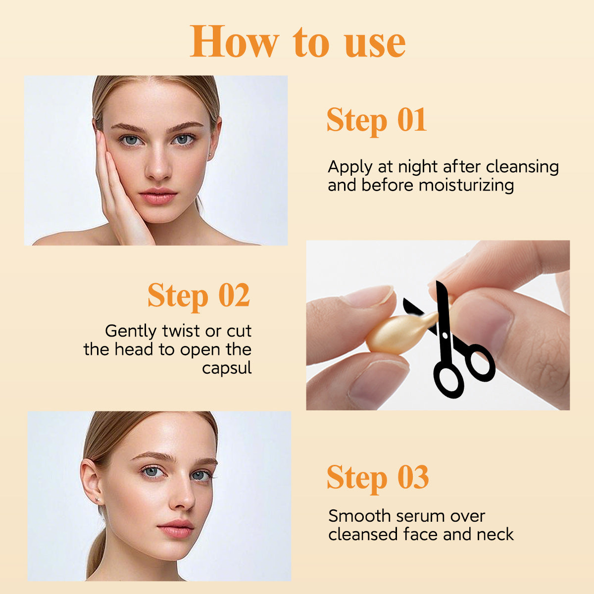 Suero de Vitamina C HKH para la Cara: 48 Cápsulas Suero Reparador de Arrugas Anti-Envejecimiento con Retinol - Aceite de Vitamina E y Niacinamida para Mujeres - Cuidado Profundo Diario de la Piel para Alisar, Hidratar y Iluminar Líneas Finas