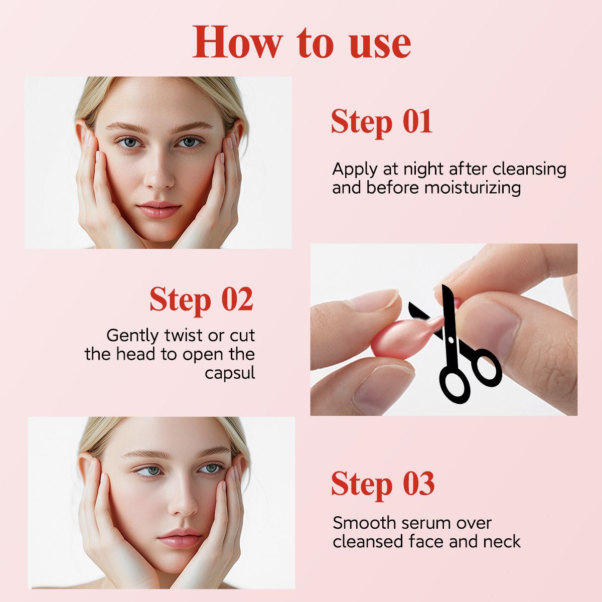 HKH Retinol Serum Capsules for Face: 48 Capsules Vitamin A Anti-Aging Wrinkle Skin Care Night Serum - Vitamin E Collagen Oil for Women - Daily Deep skincare for Fine Lines Smooths Hydrates - 0.58 Oz