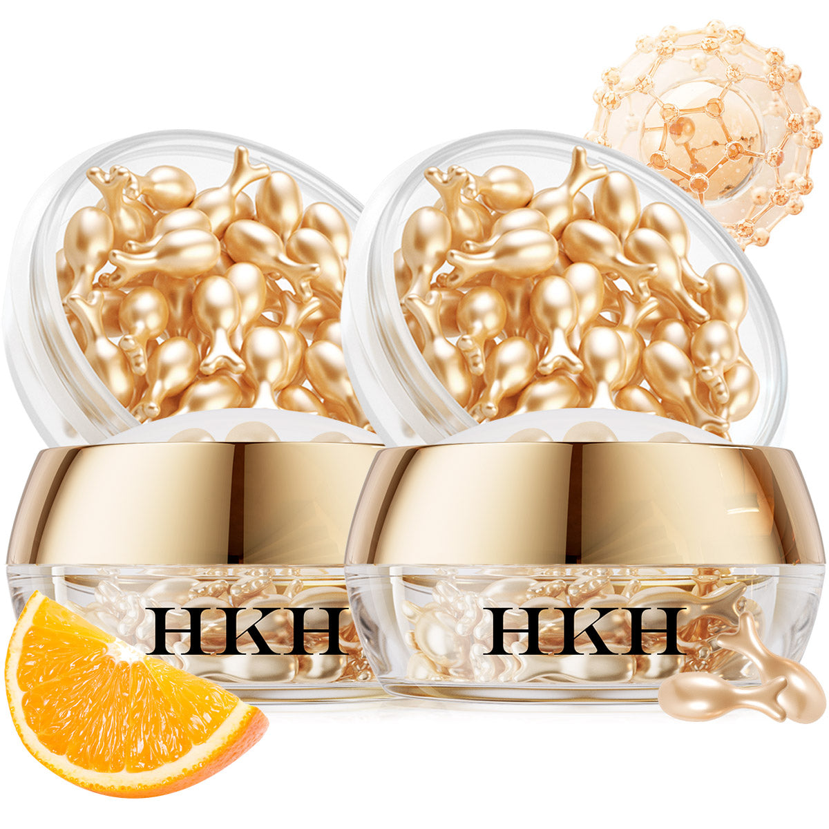 HKH Suero Super Vitamina C para la Cara - Cápsulas de Suero Facial Antienvejecimiento con Vitamina E y Niacinamida - Suero de Vit C para Mujeres - Hidratante y Uniforme en el Tono de Piel - Amigable para Viajes (38 Cápsulas)