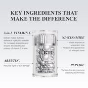 Cápsulas de Suero de Triple Vitamina C para la Cara: Corrección de Manchas Oscuras con Camelia Niacinamida VE Suero Antienvejecimiento para Mujeres - 28 Cápsulas para Tensar la Piel Flácida y las Líneas Finas